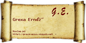 Grexa Ernő névjegykártya